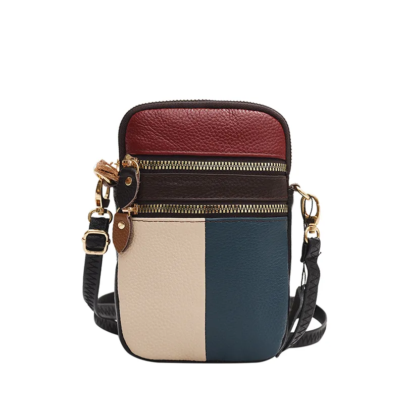 Carrier Multi Zipper Soft Cowhide Mobile Phone bag - Image 6