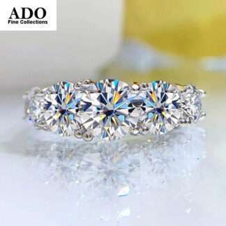 3.6CT 5 Stones Sparkling Created Diamond Wedding Engagement Ring