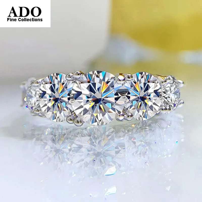 3.6CT 5 Stones Sparkling Created Diamond Wedding Engagement Ring