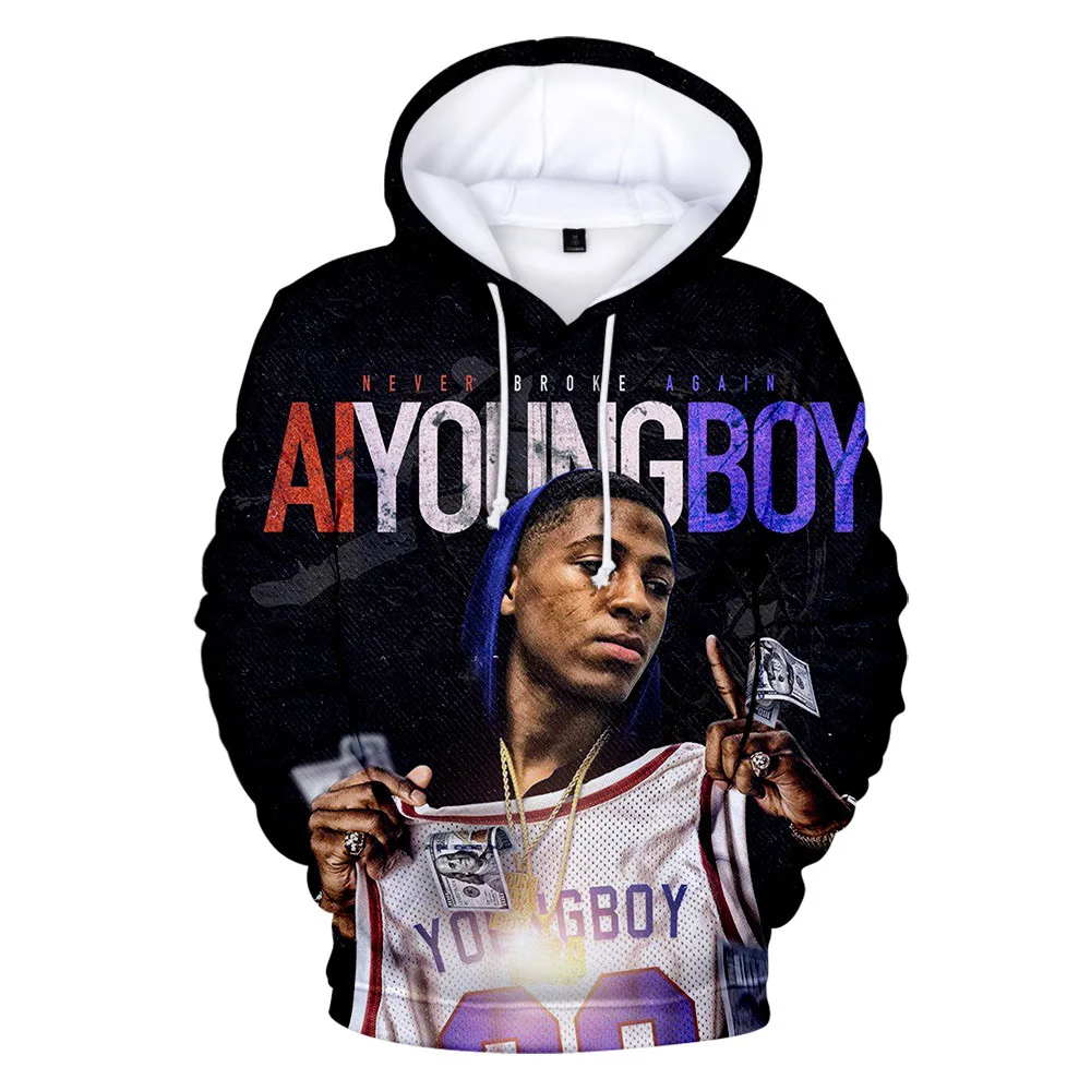 Maxstreet 3D Printed Hoodies Rapper Young Boy Never Broke Again - Image 2