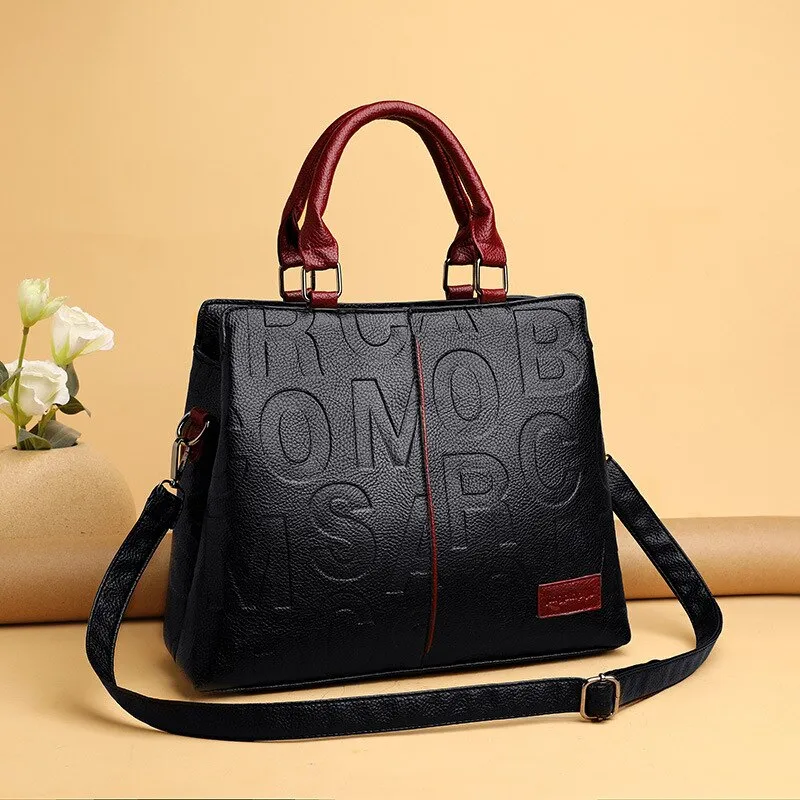 CARRIER LADY 2024 Soft Leather Cloth Letter Embossed Handbag - Image 2