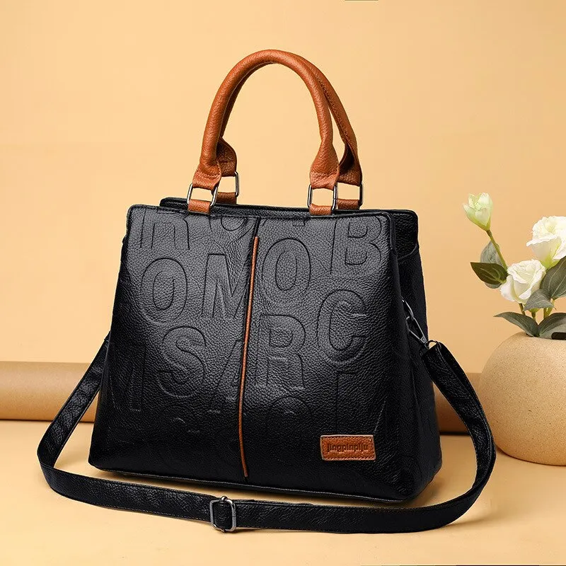 CARRIER LADY 2024 Soft Leather Cloth Letter Embossed Handbag - Image 3