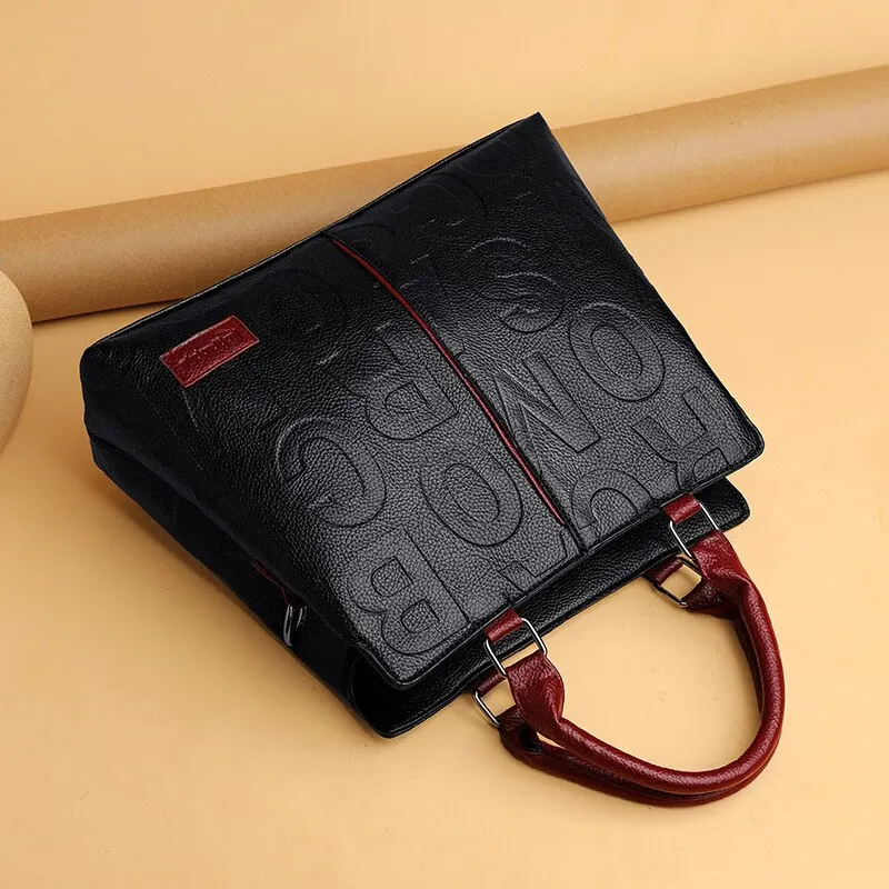 CARRIER LADY 2024 Soft Leather Cloth Letter Embossed Handbag - Image 4