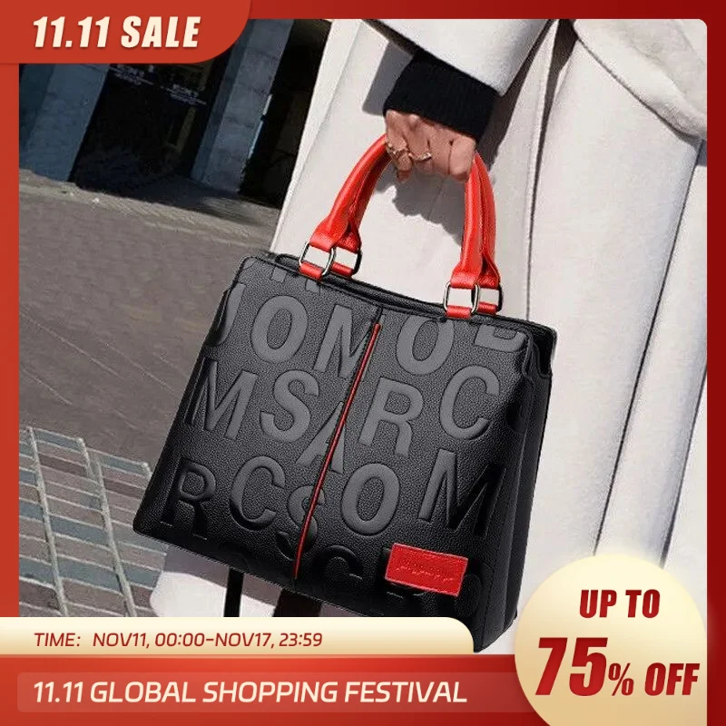 CARRIER LADY 2024 Soft Leather Cloth Letter Embossed Handbag