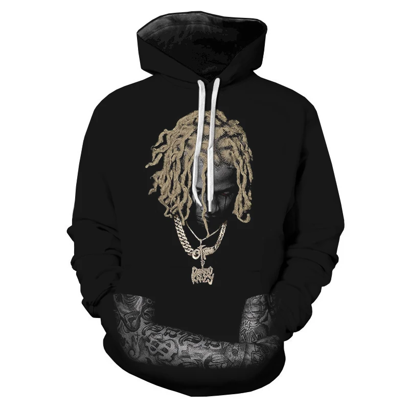 Maxstreet 3D Printed Hoodies Hip Hop Rapper Lil Durk - Image 2