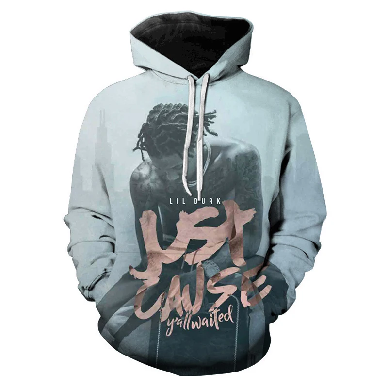 Maxstreet 3D Printed Hoodies Hip Hop Rapper Lil Durk - Image 4