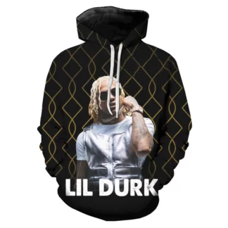 Maxstreet 3D Printed Hoodies Hip Hop Rapper Lil Durk