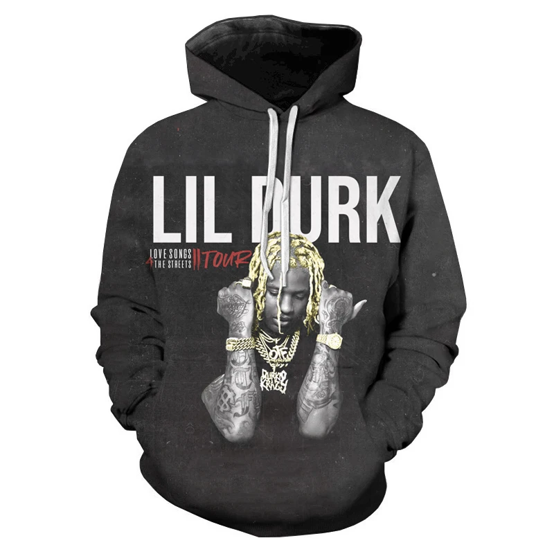 Maxstreet 3D Printed Hoodies Hip Hop Rapper Lil Durk - Image 5