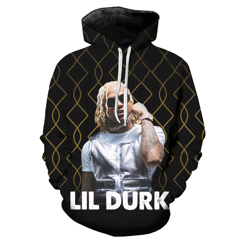Maxstreet 3D Printed Hoodies Hip Hop Rapper Lil Durk