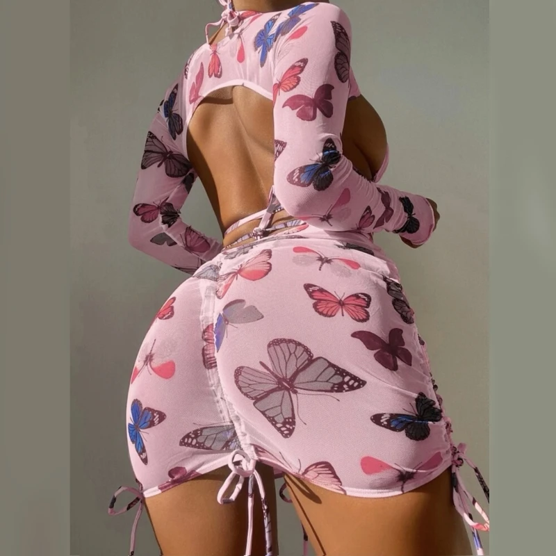 Ashley 4Pc Lady Halter Bikinis Lace Up Swimwear - Image 2
