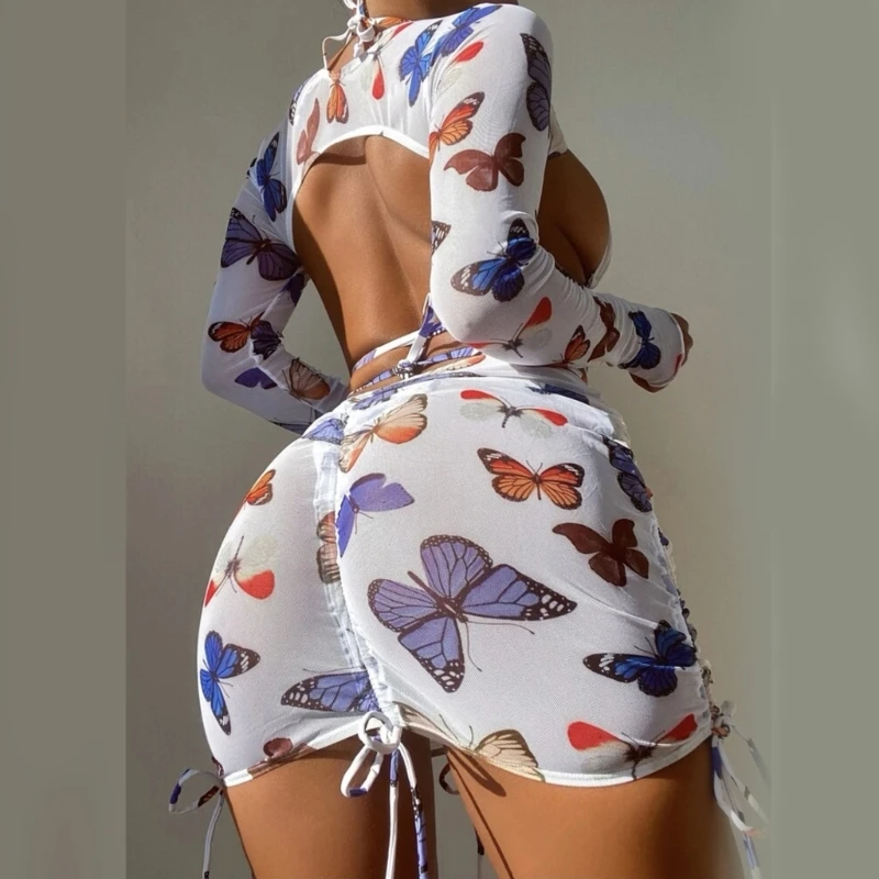 Ashley 4Pc Lady Halter Bikinis Lace Up Swimwear - Image 5