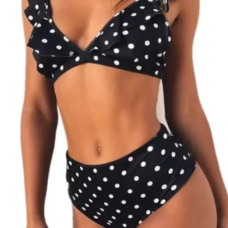 Ashley Bikini 2024 High Waist Sexy V-Neck Ruffled Swimwear