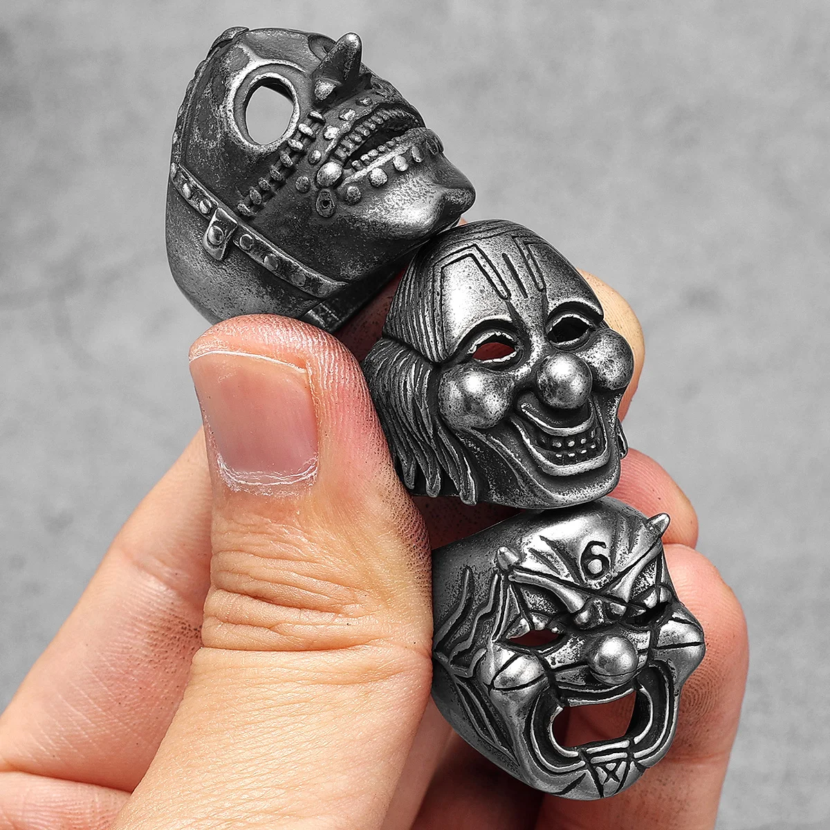 Zeta 65 Clown Mask Rings Stainless Steel - Image 4