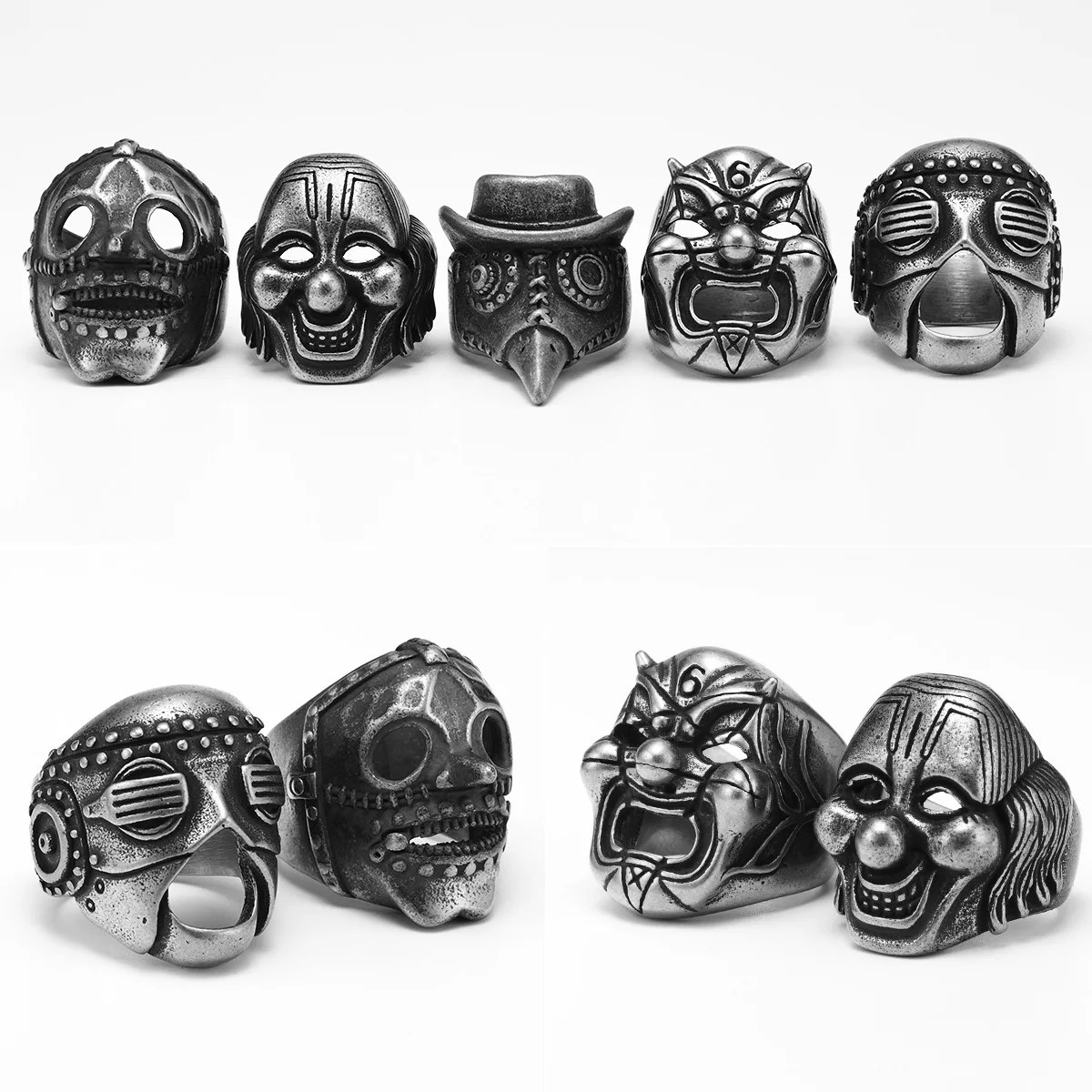 Zeta 65 Clown Mask Rings Stainless Steel - Image 6