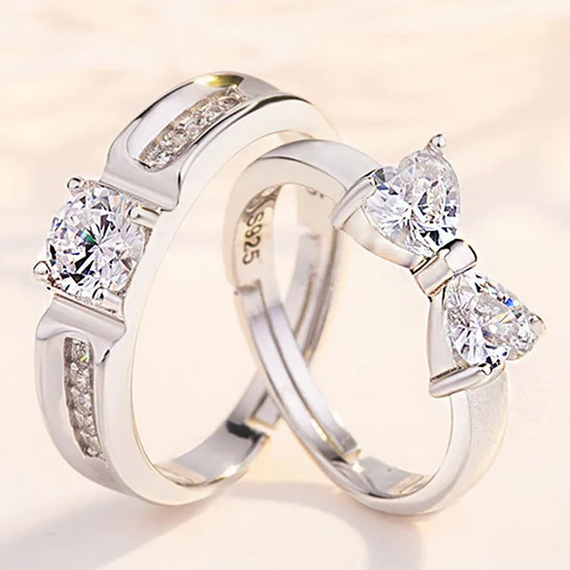ADO Luxury Couple Paired Rings Wedding Anniversary Jewelry - Image 11