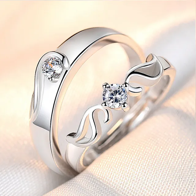 ADO Luxury Couple Paired Rings Wedding Anniversary Jewelry - Image 8