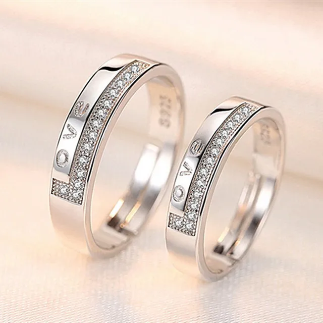 ADO Luxury Couple Paired Rings Wedding Anniversary Jewelry - Image 5