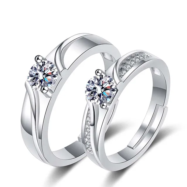 ADO Luxury Couple Paired Rings Wedding Anniversary Jewelry - Image 4