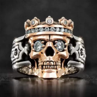 Zeta 65 Crown Skull Double Tone Ghost Head Ring