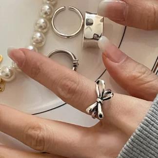 ADO Butterfly Ribbon Open Finger Ring Girl Jewelry Gift