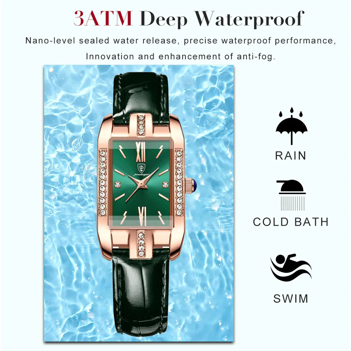 POEDAGAR Luxury Creative Diamond Quartz Watch - Image 2