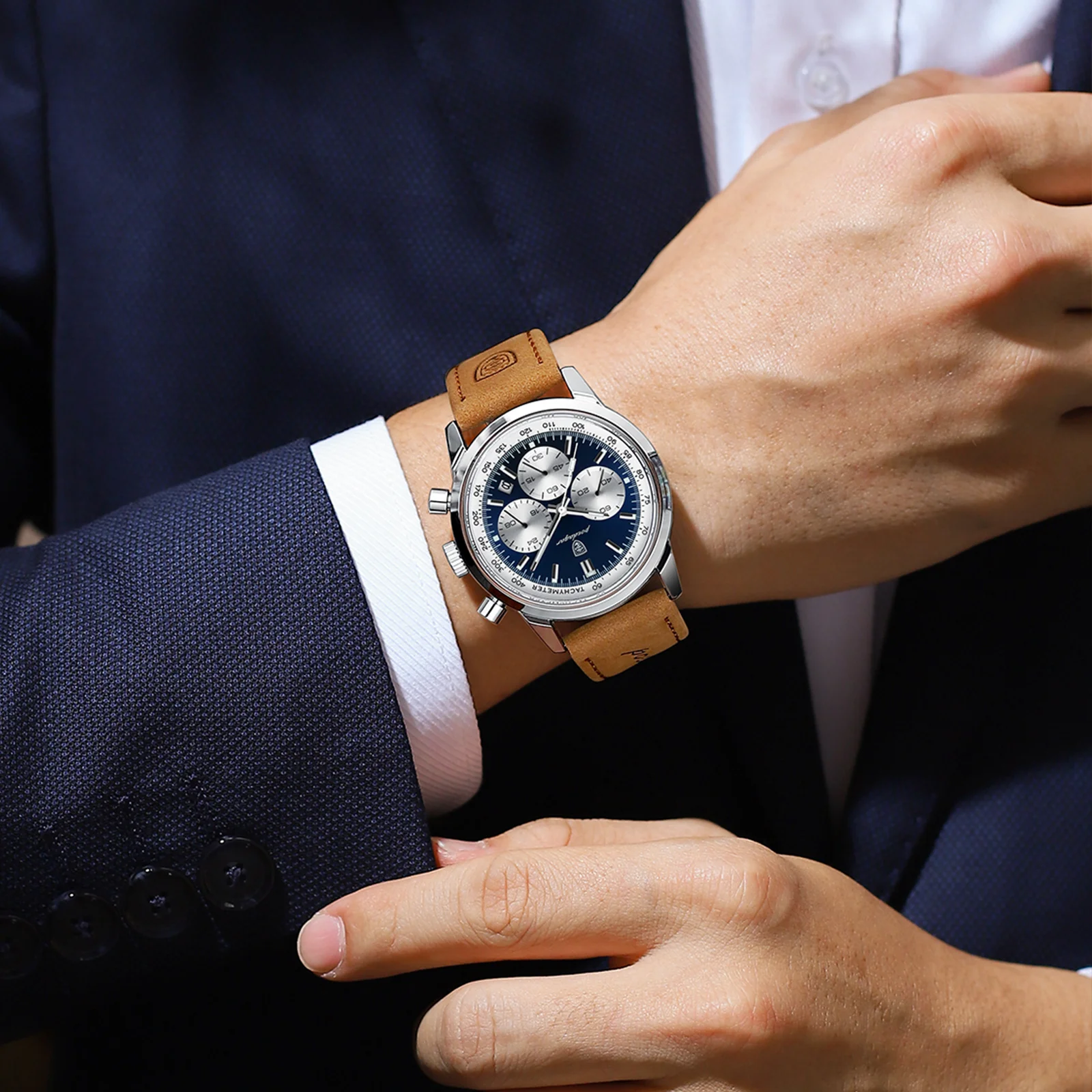 POEDAGAR Luxury Chronograph Luminous Men's Wristwatch - Image 5