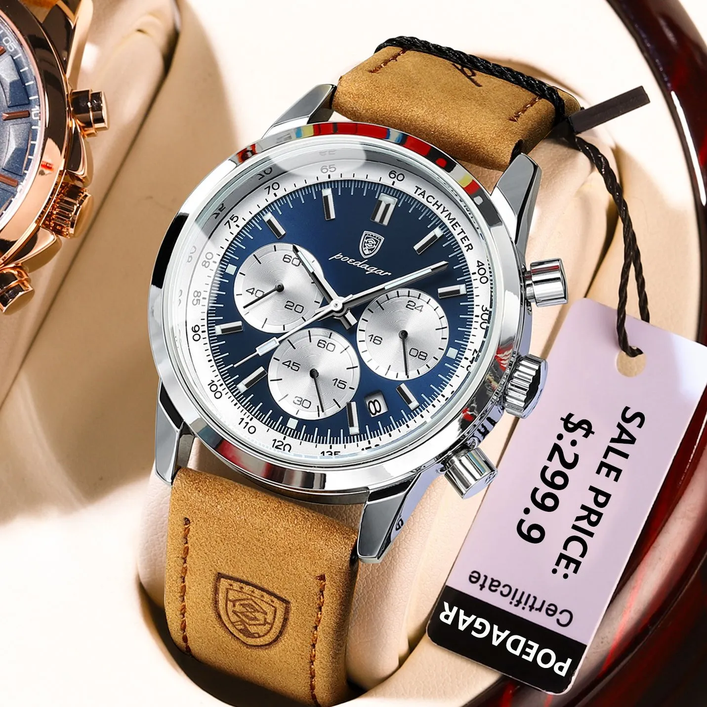 POEDAGAR Luxury Chronograph Luminous Men's Wristwatch - Image 6
