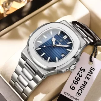 POEDAGAR Business Square Quartz Men Watch