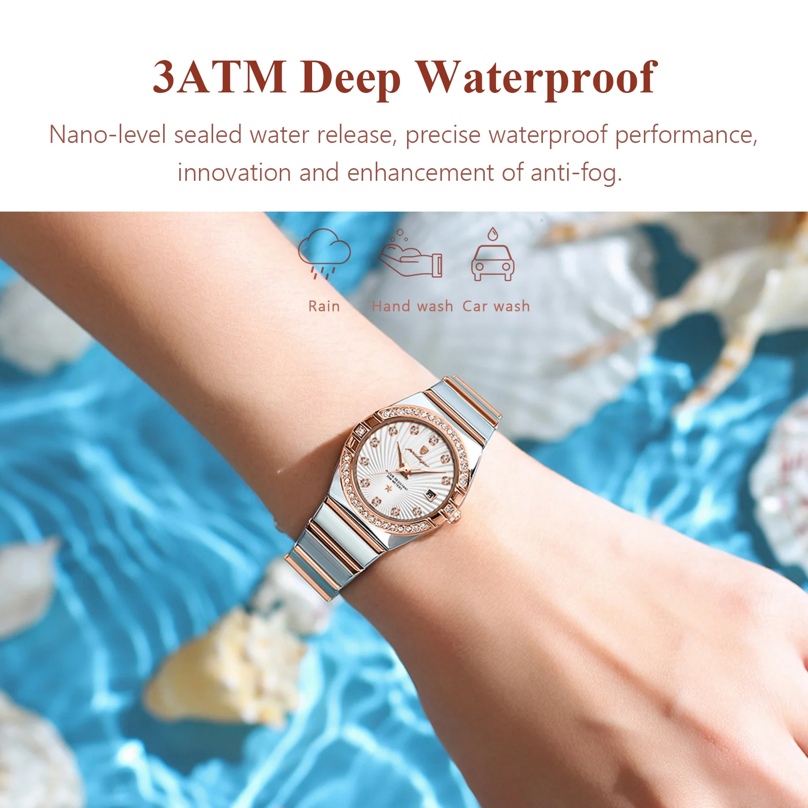 POEDAGAR Luxury Stainless Steel Date Watch - Image 2