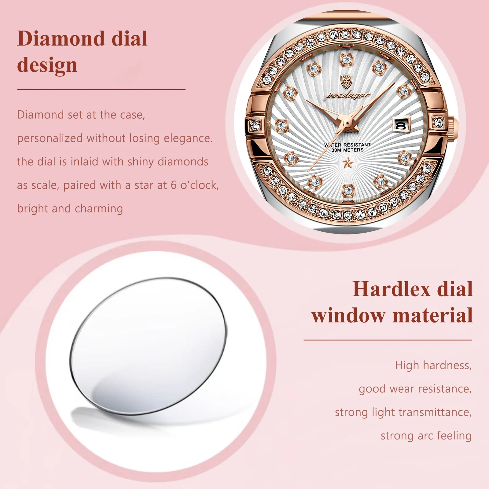 POEDAGAR Luxury Stainless Steel Date Watch - Image 4