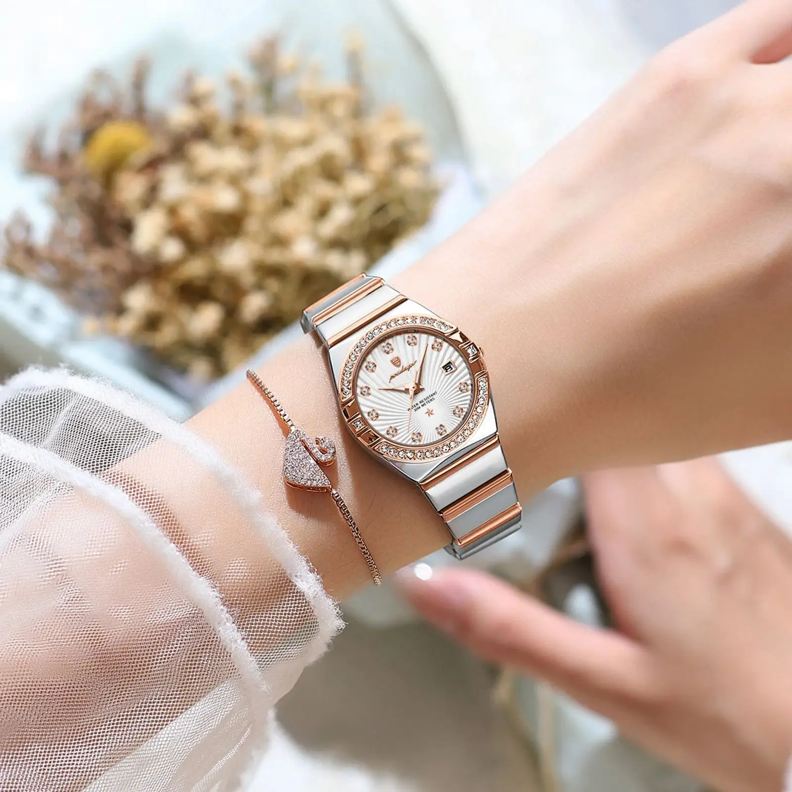 POEDAGAR Luxury Stainless Steel Date Watch - Image 6