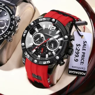 POEDAGAR Luxury Sports Silicone Watch 3ATM