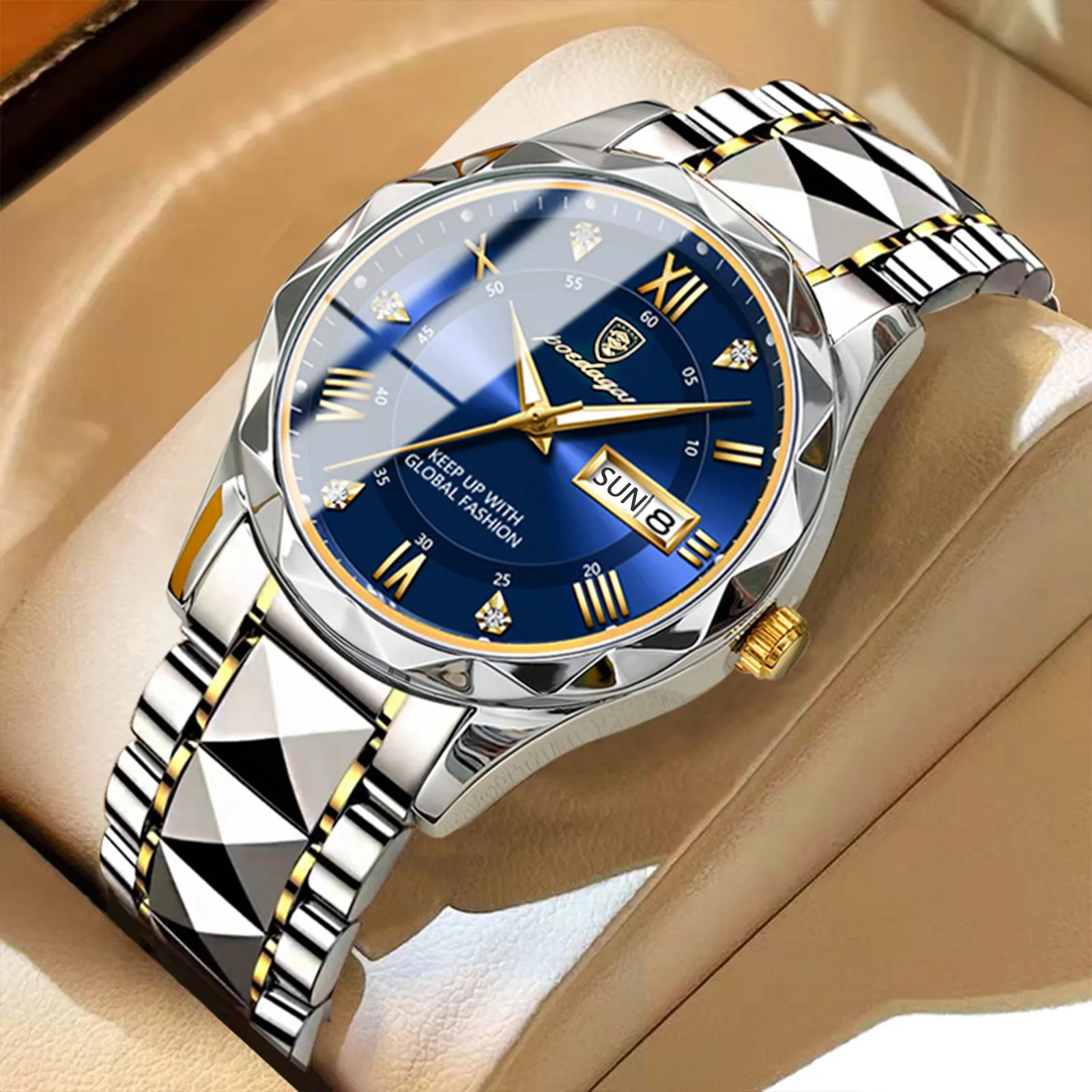 POEDAGAR Luxury Date Week Quartz Watch - Image 2