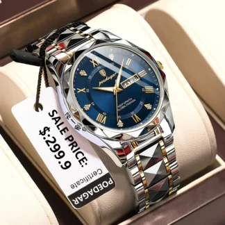 POEDAGAR Luxury Date Week Quartz Watch
