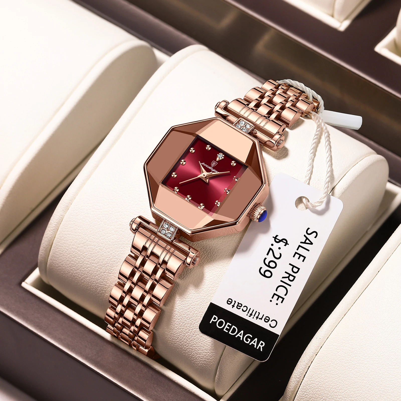 POEDAGAR Luxury Stainless Steel Waterproof Quartz Watch