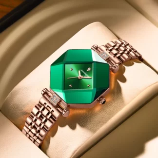 POEDAGAR Green Diamond Ladies Quartz Watch