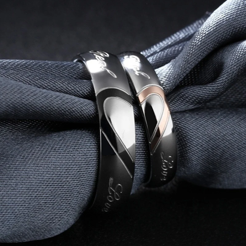 ADO Romantic Heart Jewelry Couples Ring - Image 3