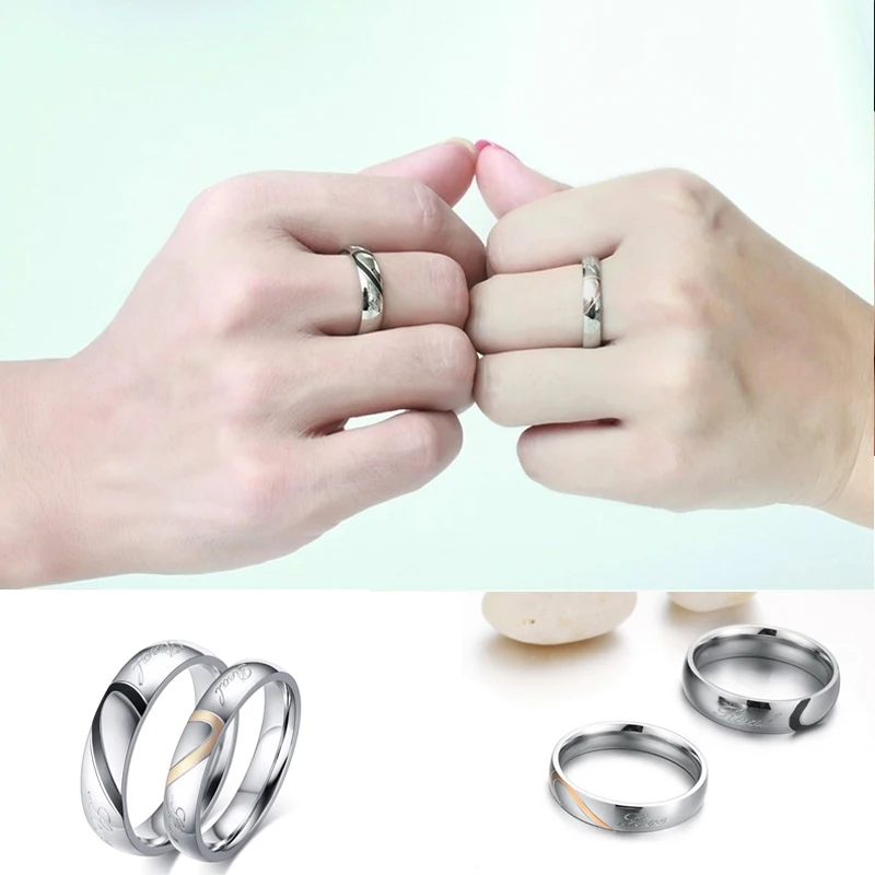 ADO Romantic Heart Jewelry Couples Ring - Image 4