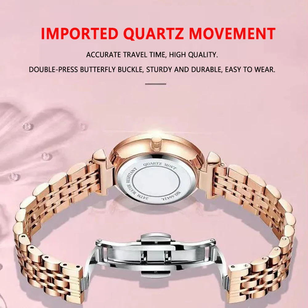 POEDAGAR Elegant Mesh Ladies Quartz Watch - Image 2