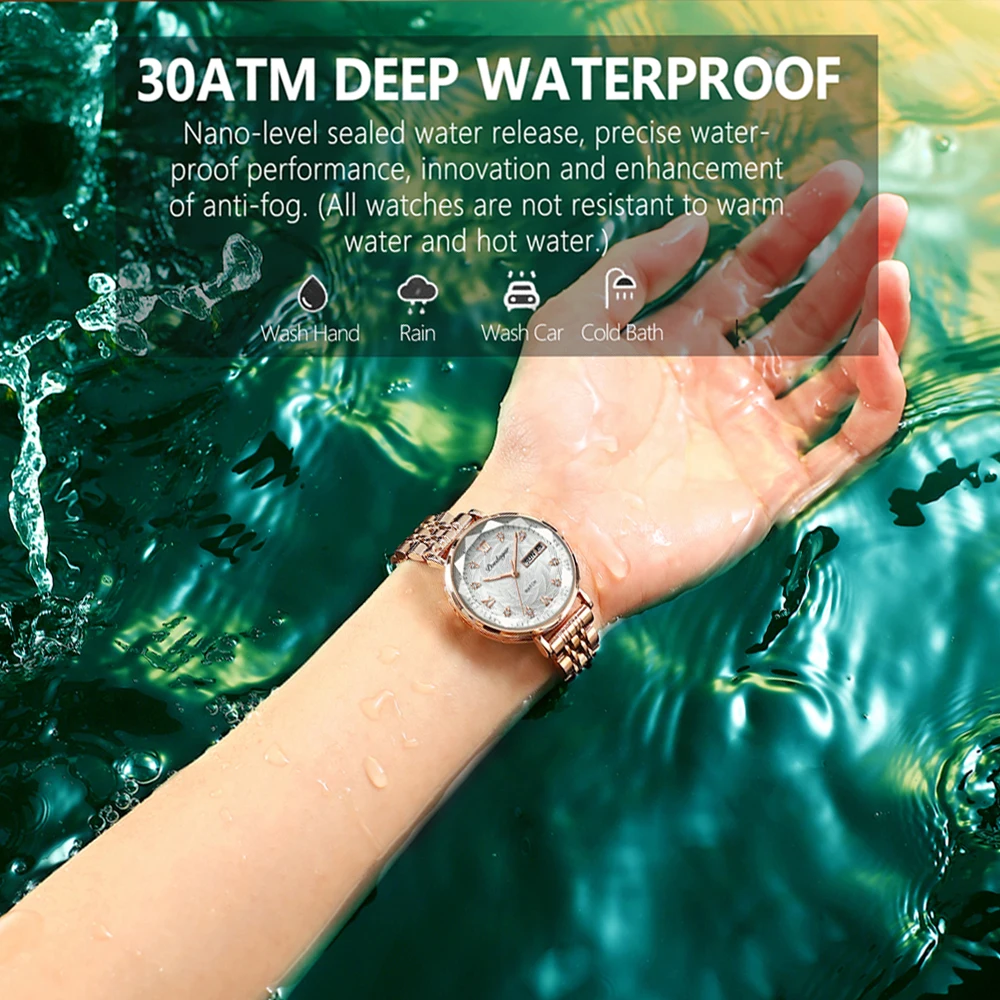 POEDAGAR Elegant Mesh Ladies Quartz Watch - Image 3