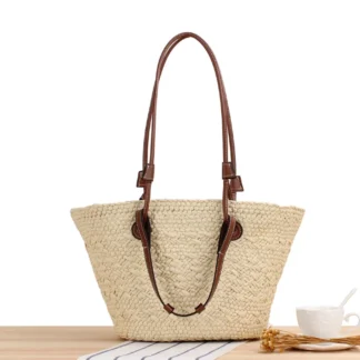Carrier Large Capacity Lady's Luxury Designer Summer Beach Straw Shoulder Bag