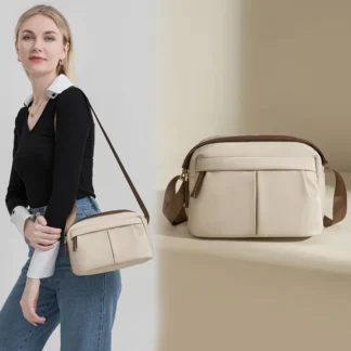 Carrier Sacoche Bags Nylon Makeup Vintage Korea Handbag With Wide Strap